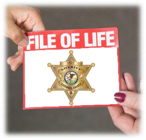 File of Life card holder with Tazewell County Sheriff logo