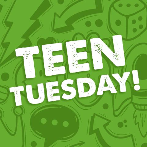 Teen Tuesday on green background