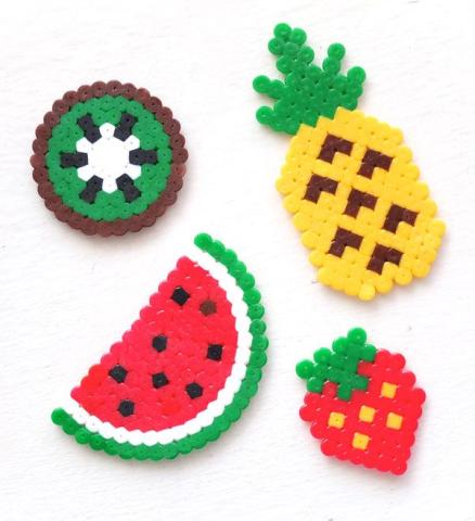 fruits made out of fused perler beads