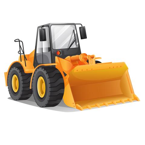 Illustration of an orange bulldozer