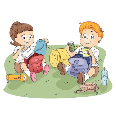 illustration of children having a picnic