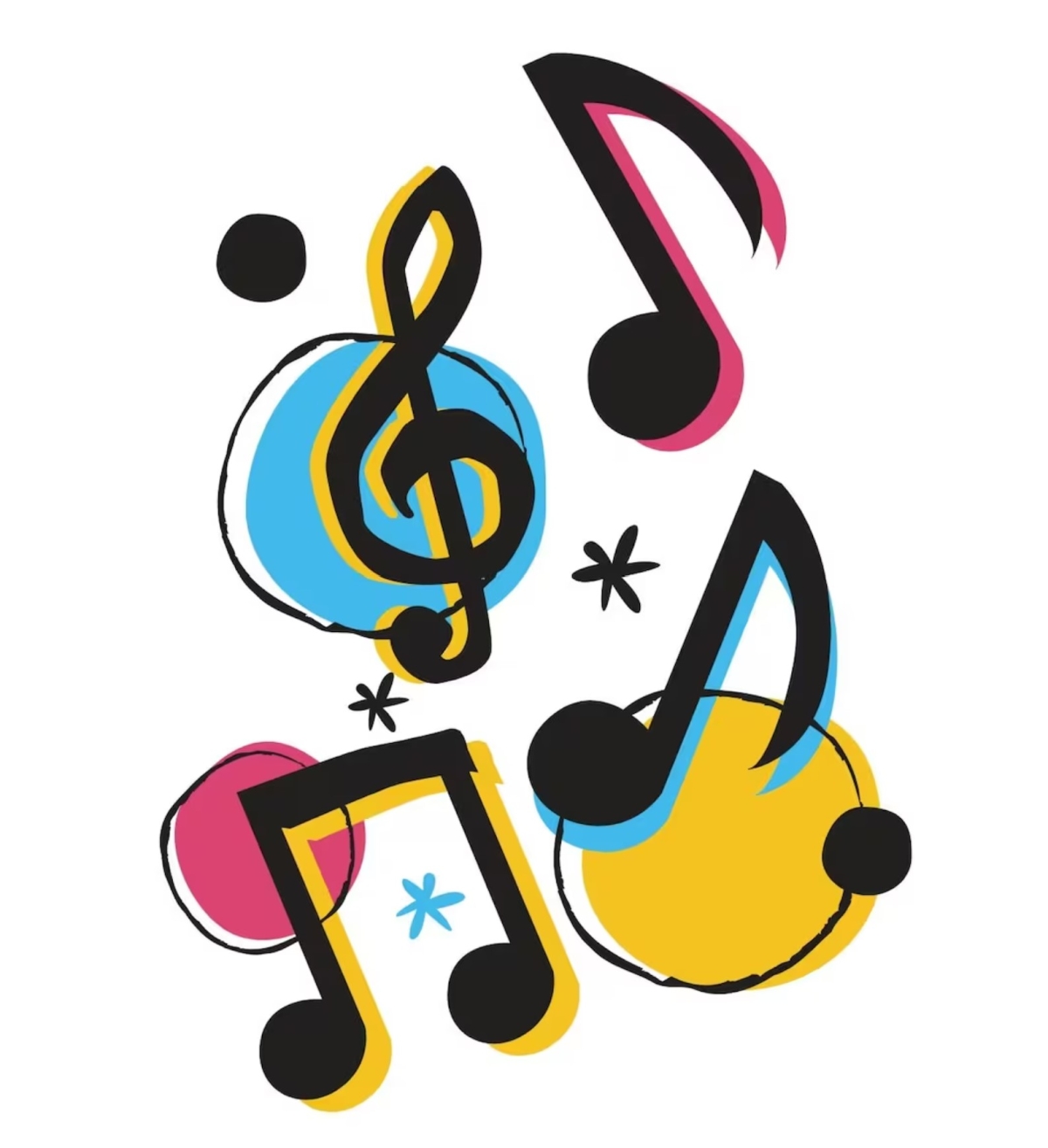 colorful music notes